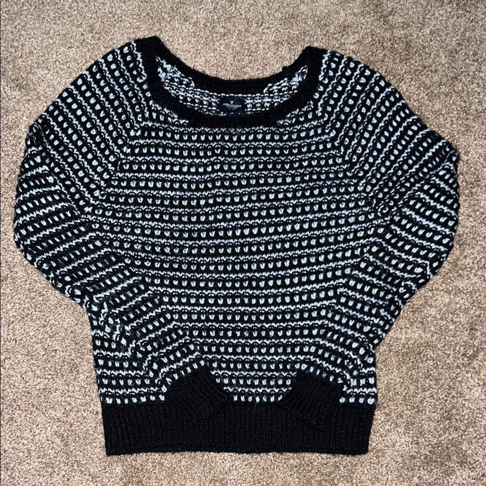AEO Women’s Navy and White sweater